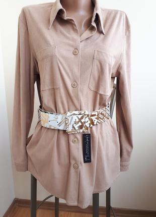 Новый с биркой широкий пояс ремень oggi с принтом золотой ремень