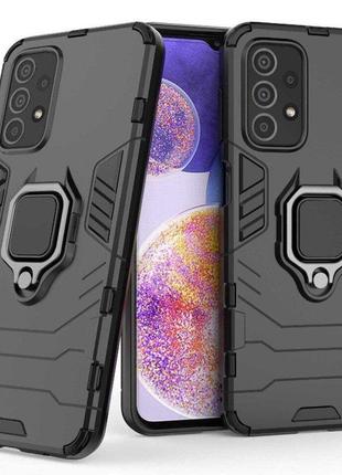 Чохол fiji ring для samsung galaxy m23 5g (m236) броньований бампер з кільцем підставкою чорний