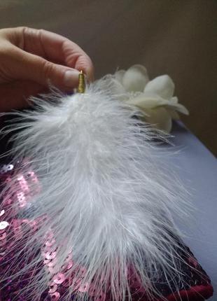 Серьга -лебединое перо нежное украшение для красивой шеи4 фото