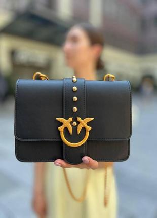 Женская сумка из эко-кожи pinko lady black пинко молодежная, брендовая сумка маленькая через плечо5 фото