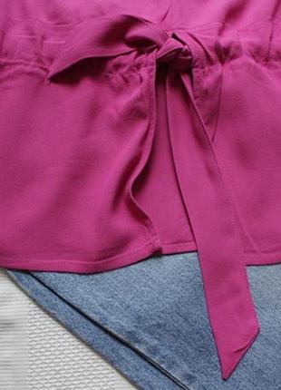 Яскрава рожева блуза з широкою куліскою selected femme, m7 фото