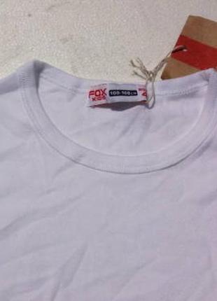 Fox. белая базовая футболка на 4 года. унисекс.2 фото
