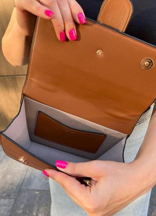 Женская сумка из эко-кожи pinko brown пинко молодежная, брендовая сумка маленькая через плечо2 фото