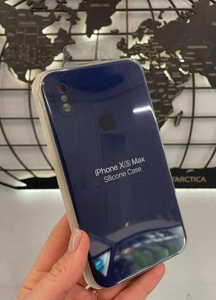 Чехол с квадратными бортами silicone case для iphone xs max,качественный чехол с микрофиброй для айфон хс макс