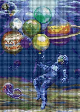 Алмазна мозаїка "астронавт у морі" dbs1127, 40x50 см (masiki.kiev.ua)