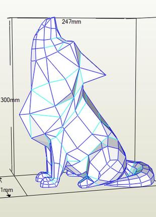 Paperkhan 3d конструктор из картона волк фигура интерьерный паперкрафт набор для творчества papercraft пазл воющий пес волк