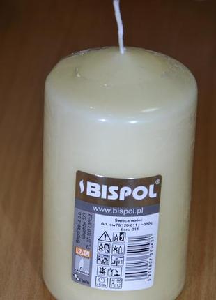 Розпродаж - свічка столова циліндр bispol sw70/120-011 молочний9 фото