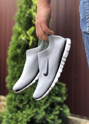 Мужские кроссовки nike free run 3.0 свет серые / smb