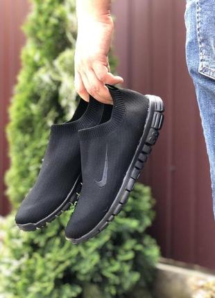 Мужские кроссовки nike free run 3.0 черные / smb