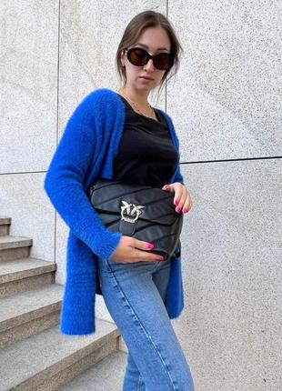Женская сумка из эко-кожи pinko puff black пинко молодежная, брендовая сумка маленькая через плечо9 фото