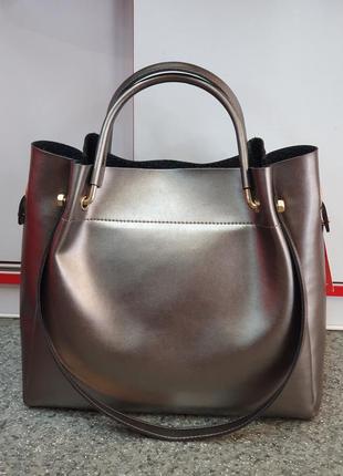 Стильная классическая сумка с косметичкой/ женская сумка/стильная сумка3 фото