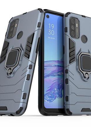 Чехол fiji ring для oppo a53 бронированный бампер с кольцом темно-синий