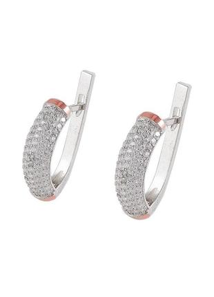 Срібні сережки із золотом і куб. цирконієм miena-10