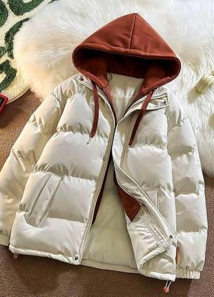 Женская зимняя стеганая куртка пуховик до минус 20 градусов с капюшоном размеры 42-52