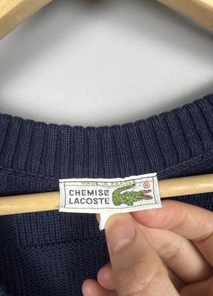 Lacoste v-neck винтажный мужской свитер