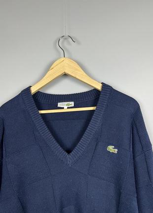 Lacoste v-neck винтажный мужской свитер