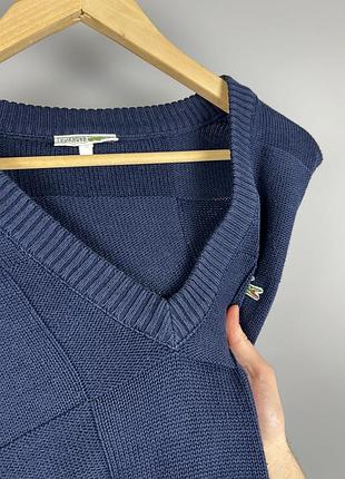 Lacoste v-neck винтажный мужской свитер