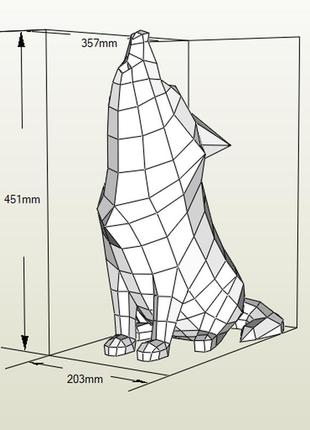 Paperkhan конструктор из картона 3d фигура волк собака паперкрафт papercraft подарочный набор сувернир игрушка