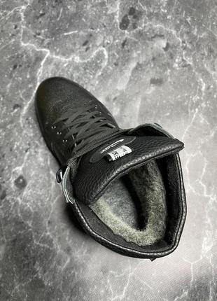 Зимние кожаные мужские ботинки nike air черные9 фото
