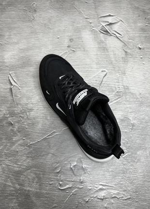 Зимние черные кожаные мужские теплые ботинки nike7 фото