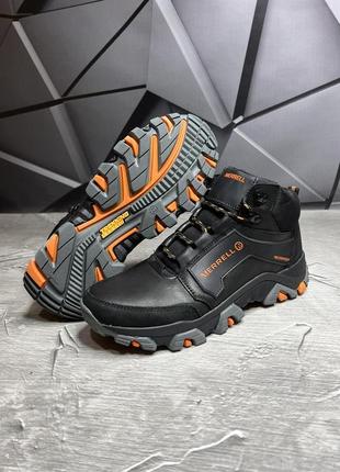 Кожаные ботинки (кроссовки)  merrell м5 мужские черный5 фото