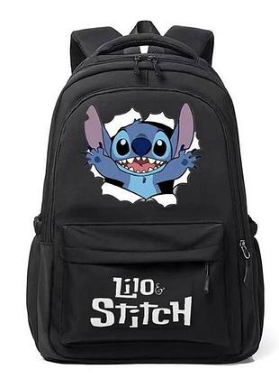 Рюкзак для дівчинки зі стичем (stitch) чорний