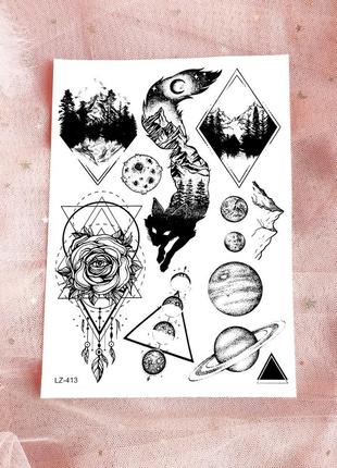 Временные тату, татушки, переводки, тату природа