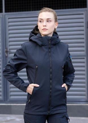 Жіноча тактична демісезонна темно-синя куртка pobedov motive2 фото