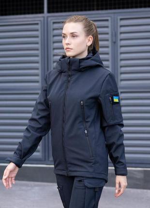 Жіноча тактична демісезонна темно-синя куртка pobedov motive3 фото