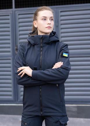 Жіноча тактична демісезонна темно-синя куртка pobedov motive4 фото