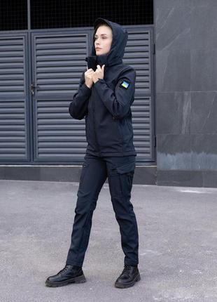 Жіноча тактична демісезонна темно-синя куртка pobedov motive5 фото
