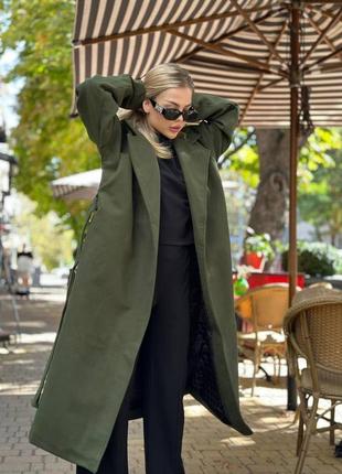 Шикарное длинное кашемирового пальто на подкладке чёрное хаки бежевое кирпичное коричневое свободное оверсайз с поясом плащ тренч кардиган3 фото