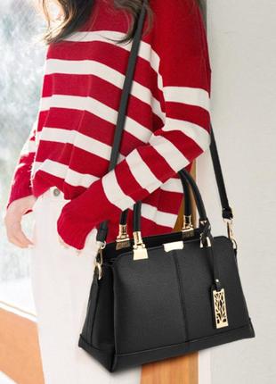 Качественная женская сумка на плечо, модная классическая сумочка для девушки с брелком2 фото