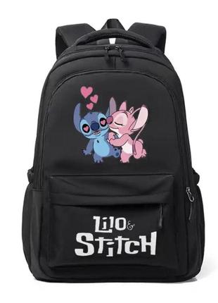 Рюкзак для девочки со стичем (stitch) чёрный