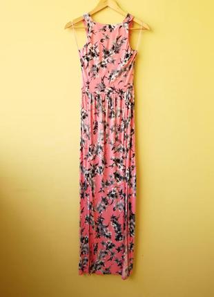 Платье макси розовое вискоза miss selfridge натуральное1 фото