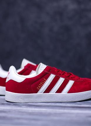 Женские кроссовки adidas gazelle red кросівки кеди кеды7 фото