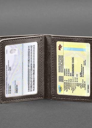 Шкіряна обкладинка для водійського посвідчення, id і пластикових карток темно-бежева 2.06 фото