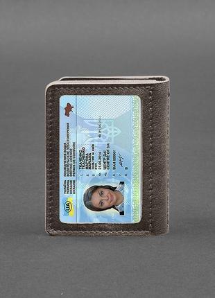 Кожаная обложка для водительского удостоверения, id и пластиковых карт темно-бежевая 2.07 фото
