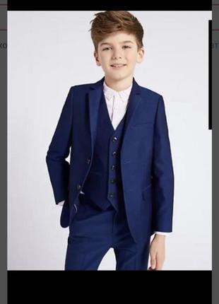 Шкільний піджак marks&spencer хлопчику 7/8 років синій