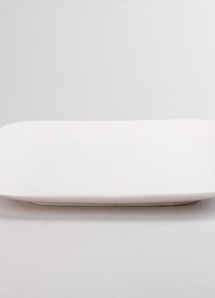Тарелка плоская обеденная квадратная из фарфора 24.5х24.5 см белая