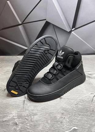 Зимові чоловічі чорні ботинки adidas люкс якість
