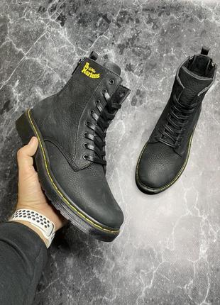 Зимние мужские ботинки на меху серые dr. martens air wair