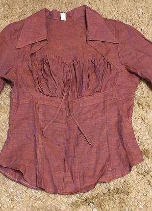 Льняная блуза рубашка