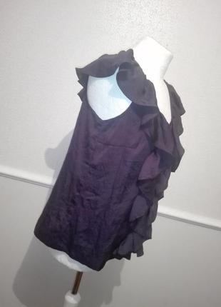 Фиолетовая блуза с воланами4 фото