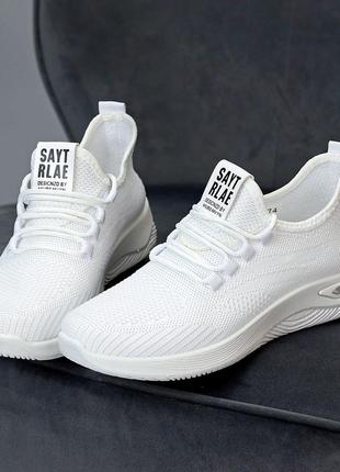 Белые легкие женские текстильные кроссовки доступная цена 202664 фото