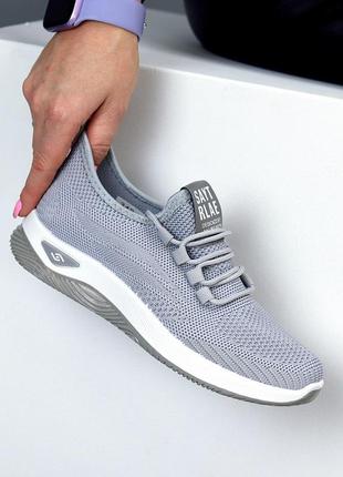Серые легкие текстильные женские кроссовки доступная цена 20269