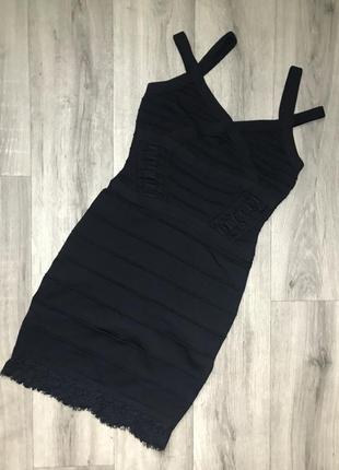 Шикарное вечернее бандажное брендовое платье с прорезями hotmiamistyles, размер s-m