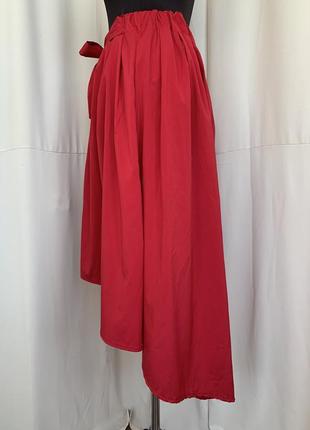 Юбка готичная готическая красная со шлейфом3 фото
