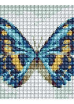 Набір для творчості алмазна мозаїка б/п блакитний метелик amc7679 з ав стразами 20х20см ideyka1 фото