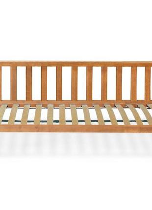 Детская деревянная кровать / кроватка со съемным бортиком злата (светлый орех)4 фото